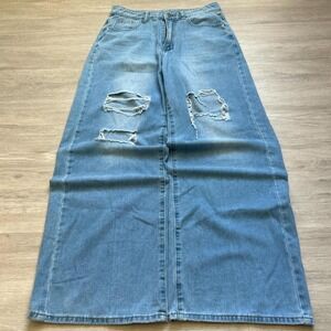 Vintage 2000s Baggy Blue Jeans with Perfect Wash 29x31 Y2K Skate Streetwear